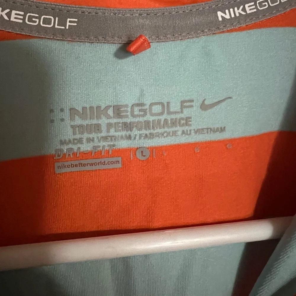 NIKE Classic Golf Tour Performance Dri-FIT Athletic Polo Orange‎ Blue Women's LG